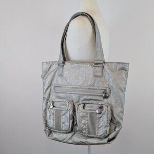 kipling jamie shoulder bag metallic silver HB3527